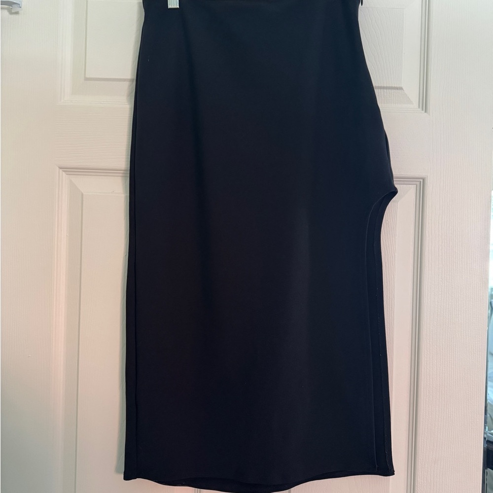 Abercrombie Black Side Slit Midi Skirt